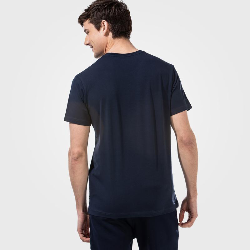 NAUTICA ERKEK LACİVERT KISA KOLLU BASKILI TSHIRT