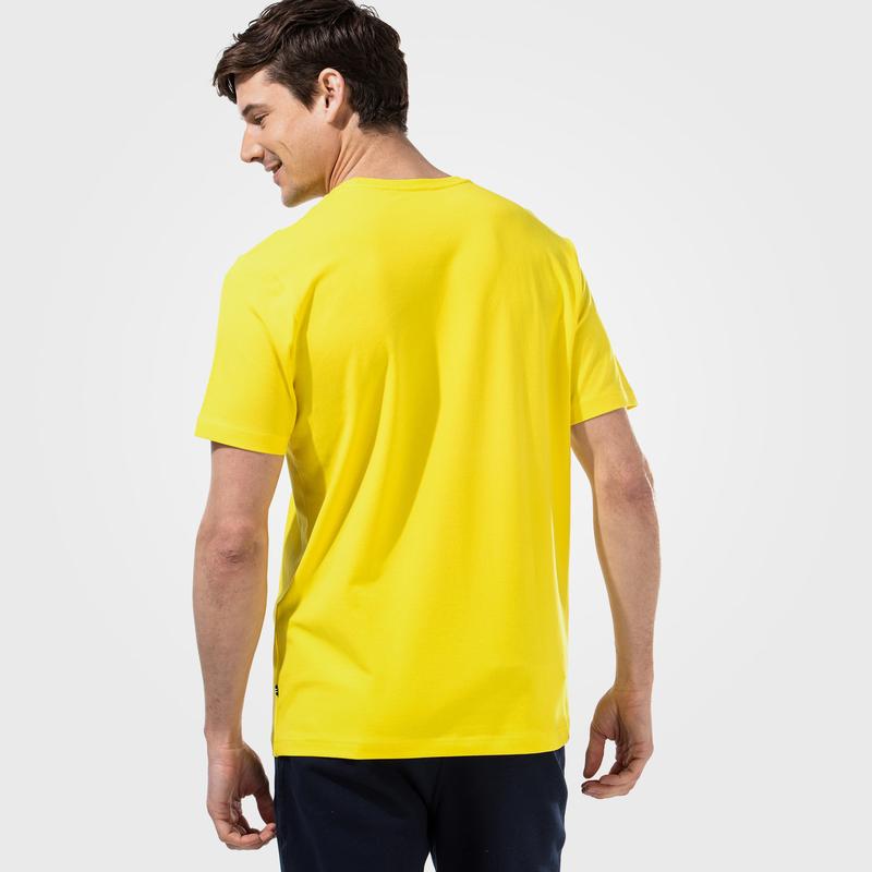 NAUTICA ERKEK SARI KISA KOLLU BASKILI TSHIRT