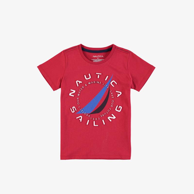 NAUTICA ERKEK ÇOCUK KIRMIZI BASKILI T-SHIRT