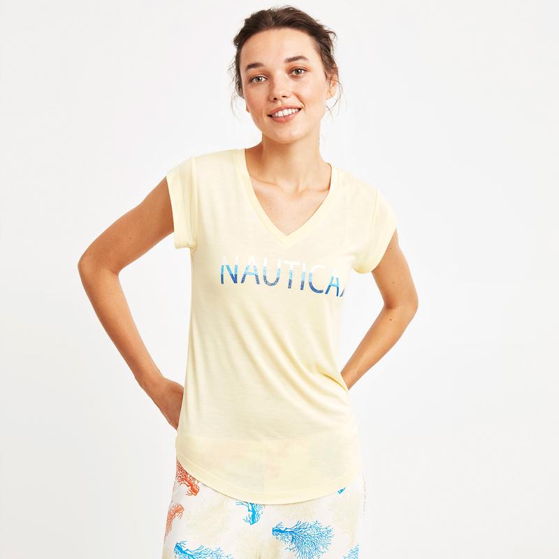 NAUTICA KADIN SARI PİJAMA TAKIM