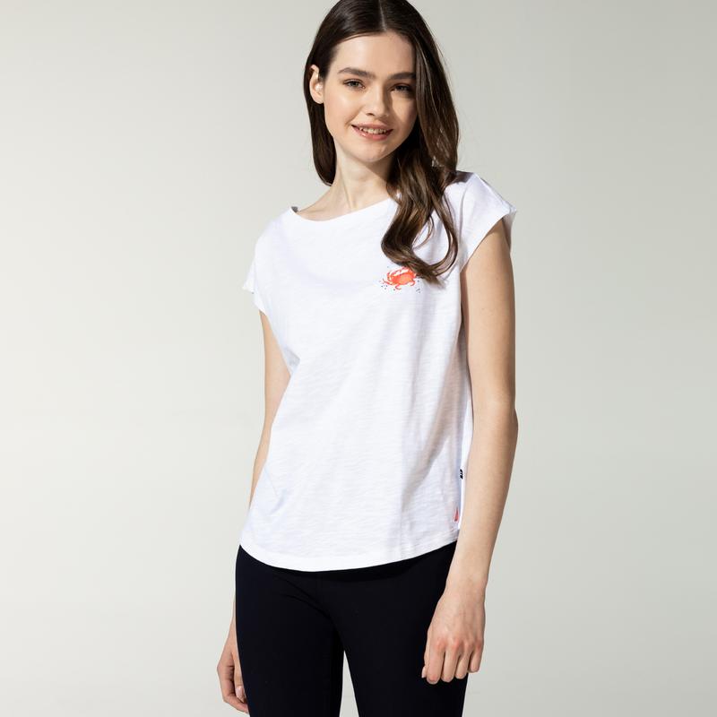 NAUTICA KADIN BEYAZ BASKILI T-SHIRT