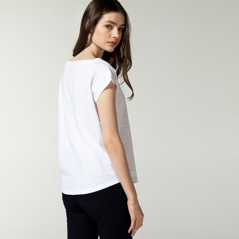 NAUTICA KADIN BEYAZ BASKILI T-SHIRT