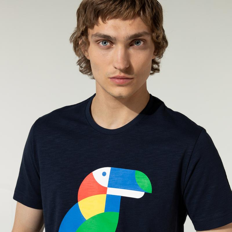 NAUTICA ERKEK LACİVERT BASKILI T-SHIRT