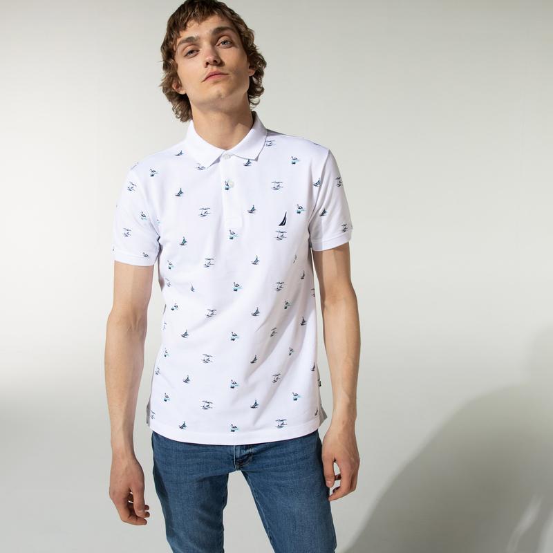 NAUTICA ERKEK BEYAZ SLIM FIT POLO