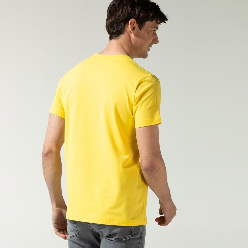 NAUTICA ERKEK SARI BASKILI T-SHIRT