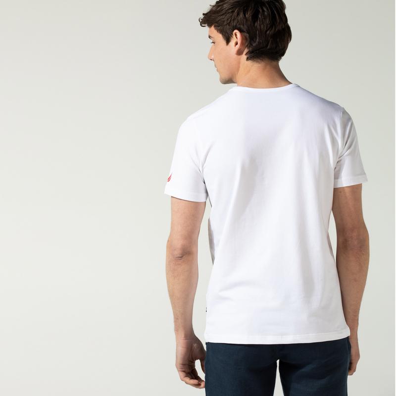 NAUTICA ERKEK BEYAZ BASKILI T-SHIRT