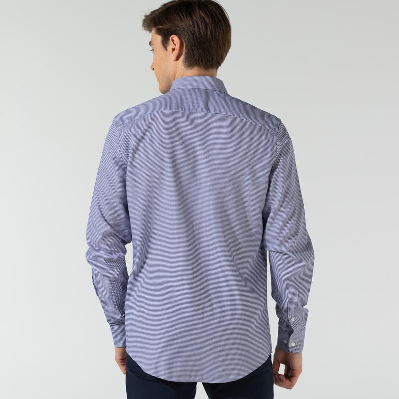 NAUTICA ERKEK BEYAZ SLIM FIT EKOSE UZUN KOLLU GÖMLEK