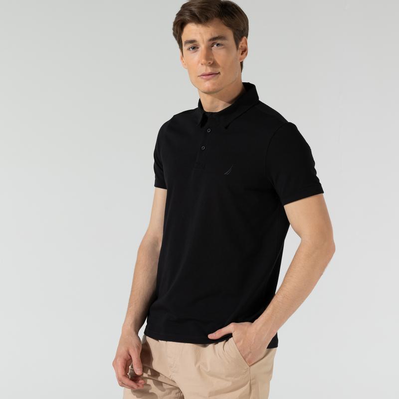 NAUTICA ERKEK SİYAH SLIM FIT POLO
