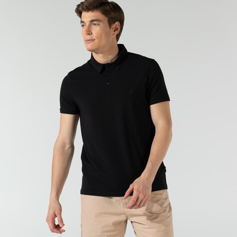 NAUTICA ERKEK SİYAH SLIM FIT POLO