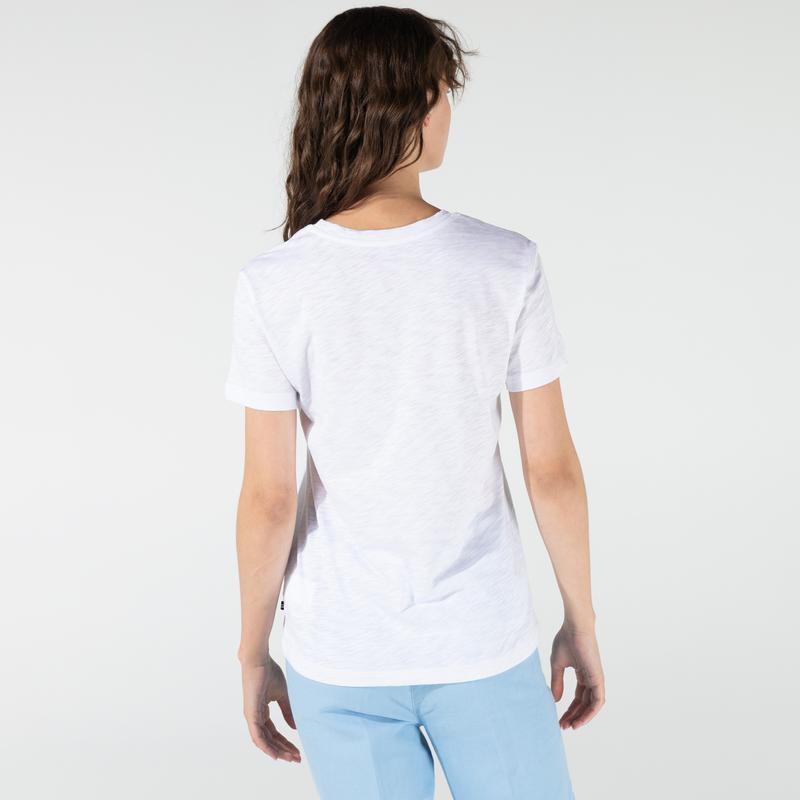 NAUTICA KADIN BEYAZ BASKILI T-SHIRT