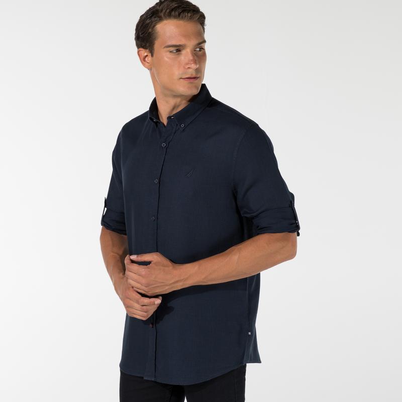 NAUTICA ERKEK LACİVERT CLASSIC FIT UZUN KOLLU GÖMLEK