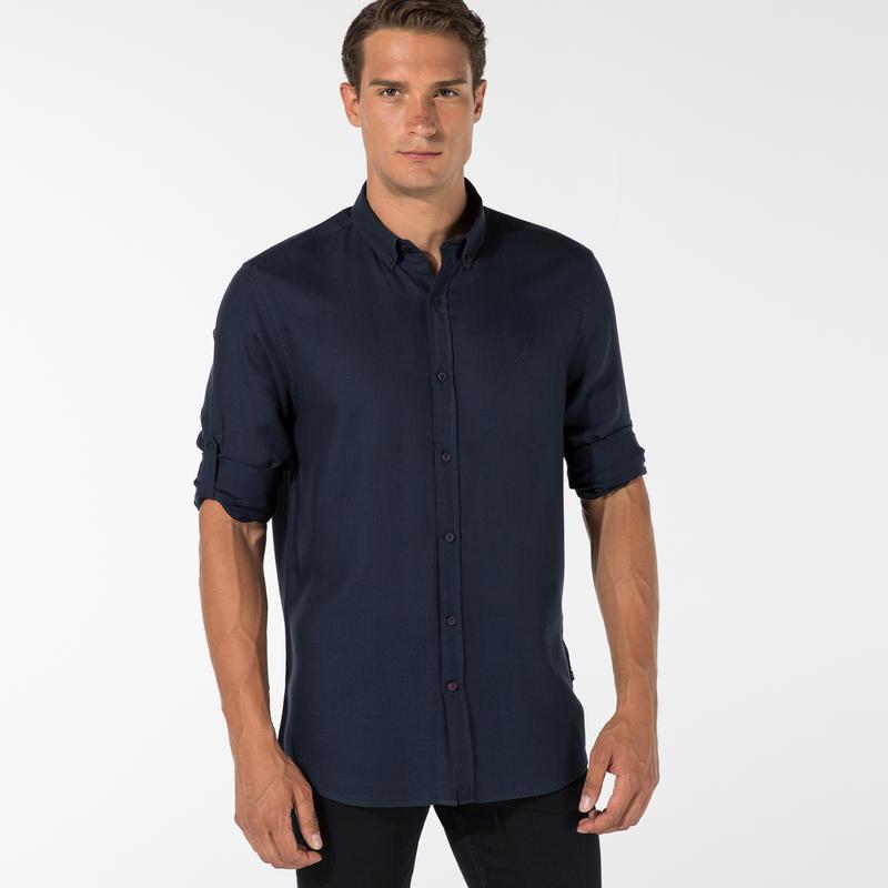 NAUTICA ERKEK LACİVERT CLASSIC FIT UZUN KOLLU GÖMLEK