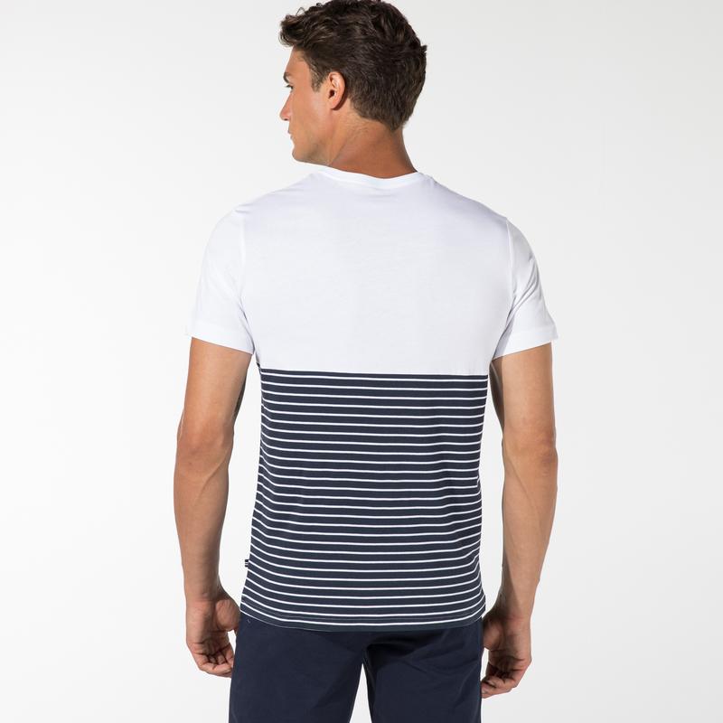 NAUTICA ERKEK LACİVERT ÇİZGİLİ KISA KOLLU T-SHIRT