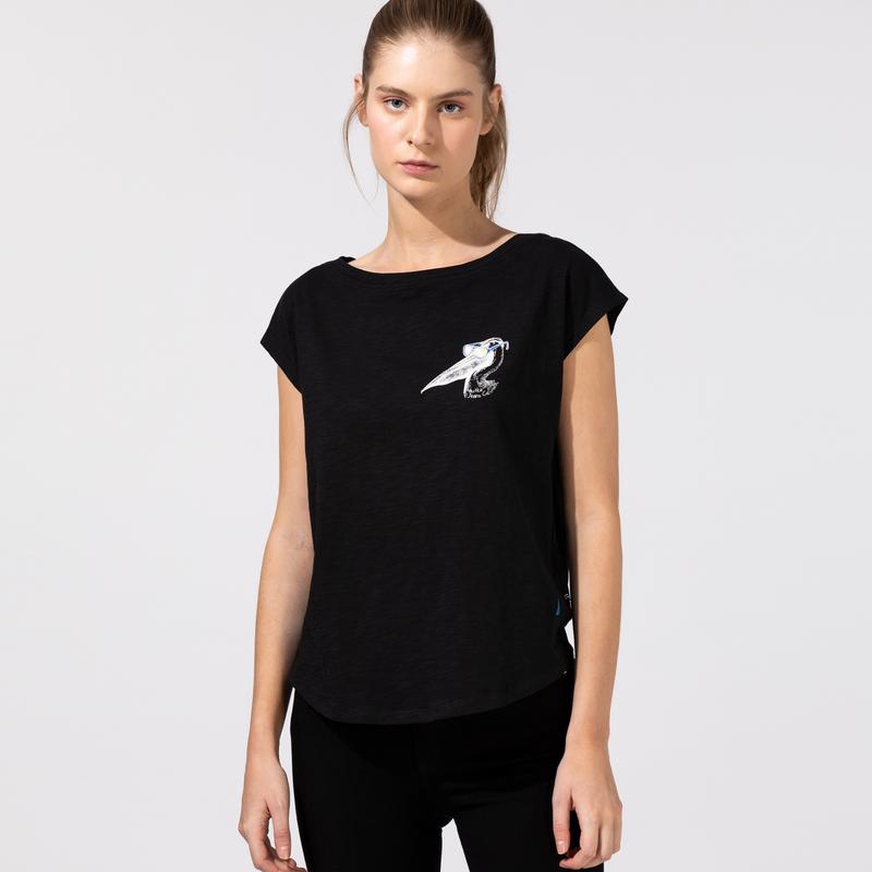 NAUTICA KADIN SİYAH BASKILI T-SHIRT