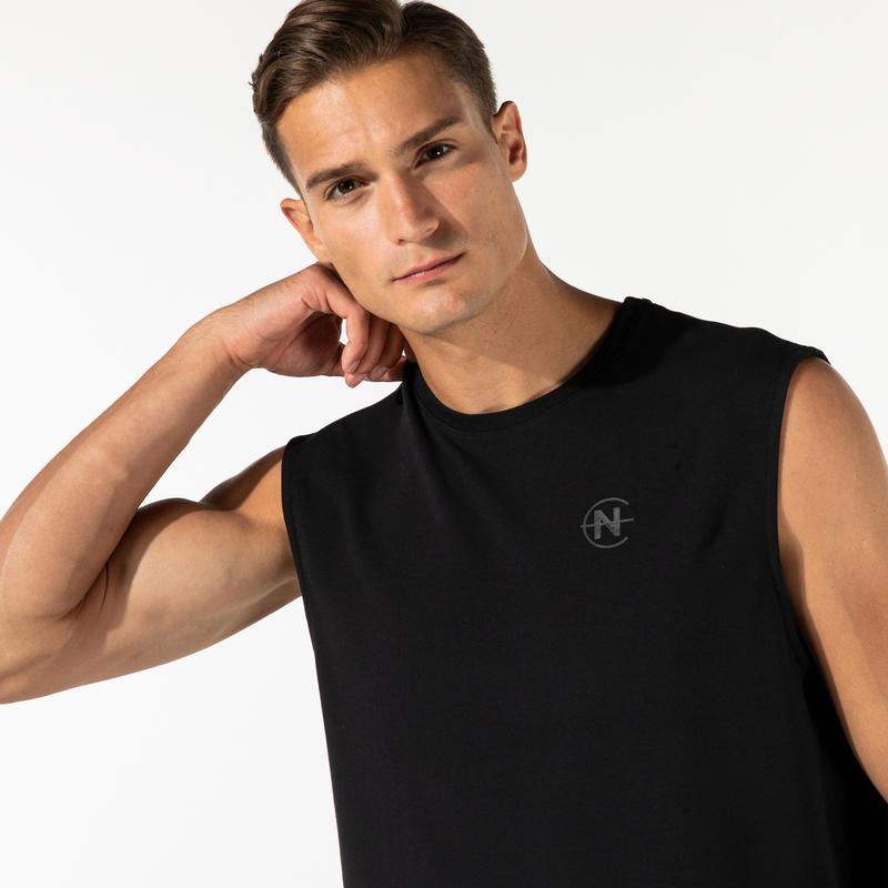 NAUTICA ERKEK SİYAH KOLSUZ T-SHIRT