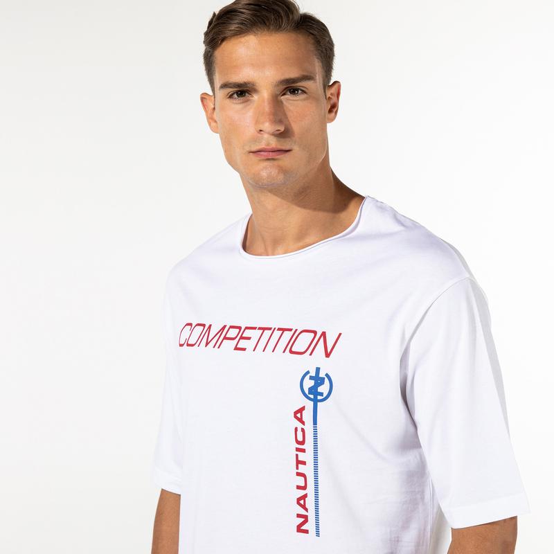 NAUTICA ERKEK BEYAZ OVERSIZE T-SHIRT