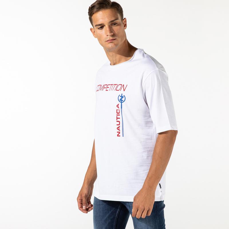 NAUTICA ERKEK BEYAZ OVERSIZE T-SHIRT