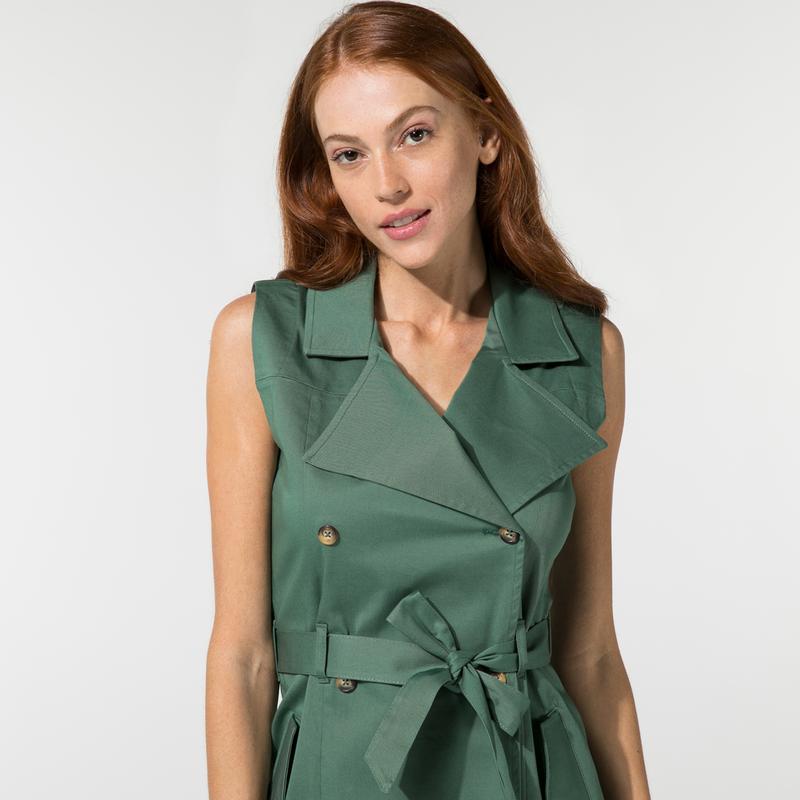 NAUTICA KADIN YEŞİL KOLSUZ CLASSIC FIT ELBİSE