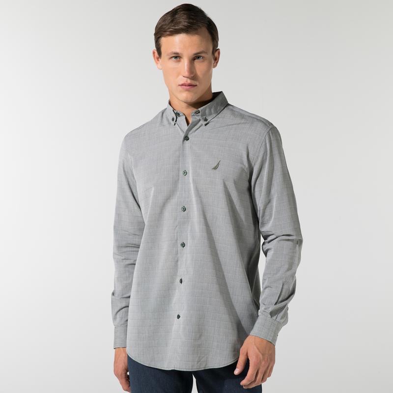 NAUTICA ERKEK YEŞİL CLASSIC FIT EKOSE UZUN KOLLU GÖMLEK
