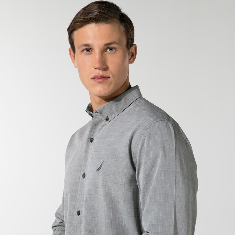 NAUTICA ERKEK YEŞİL CLASSIC FIT EKOSE UZUN KOLLU GÖMLEK
