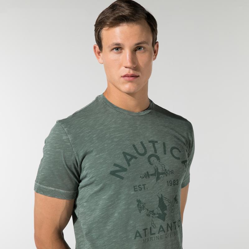 NAUTICA ERKEK YEŞİL BASKILI T-SHIRT