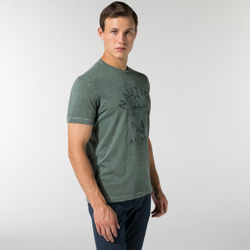 NAUTICA ERKEK YEŞİL BASKILI T-SHIRT