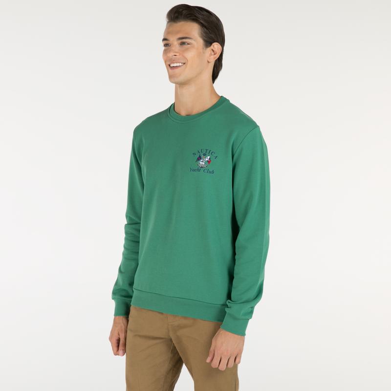 NAUTICA ERKEK YEŞİL BASKILI SWEATSHIRT