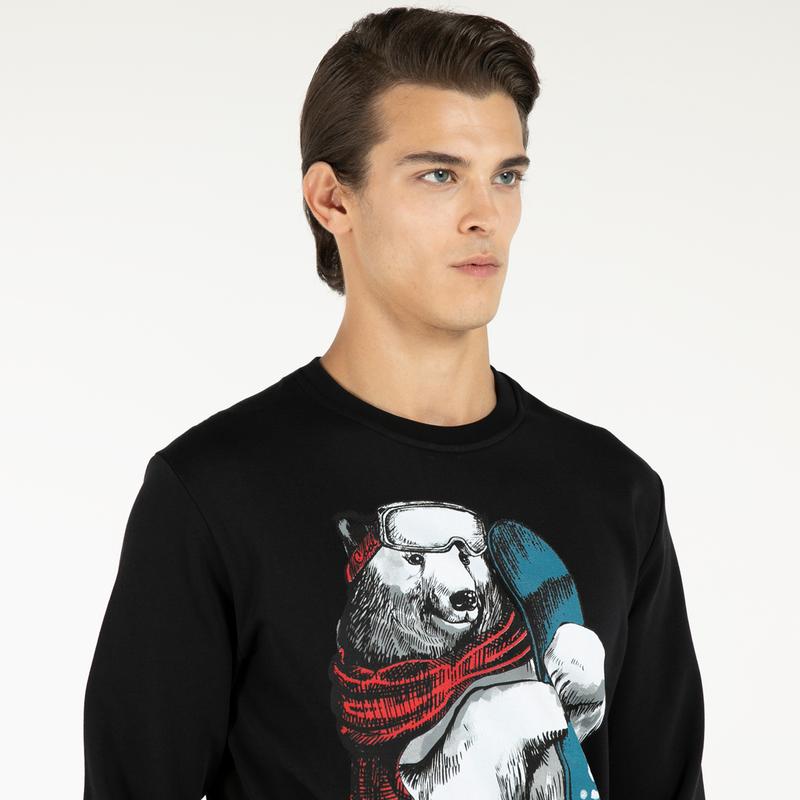 NAUTICA ERKEK SİYAH BASKILI SWEATSHIRT