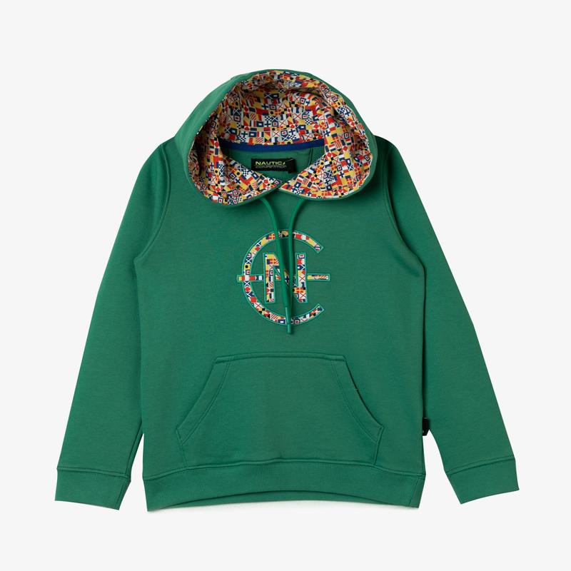 NAUTICA ERKEK ÇOCUK YEŞİL BASKILI KAPÜŞONLU SWEATSHIRT