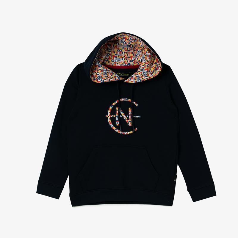 NAUTICA ERKEK ÇOCUK LACİVERT BASKILI KAPÜŞONLU SWEATSHIRT