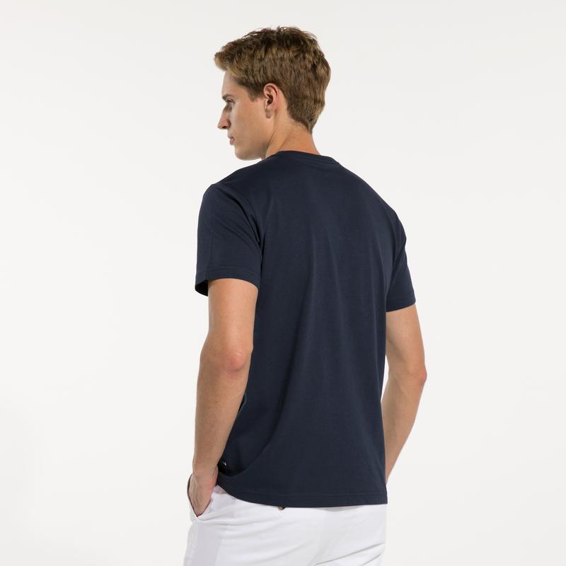NAUTICA ERKEK LACİVERT KISA KOLLU BASKILI T-SHIRT