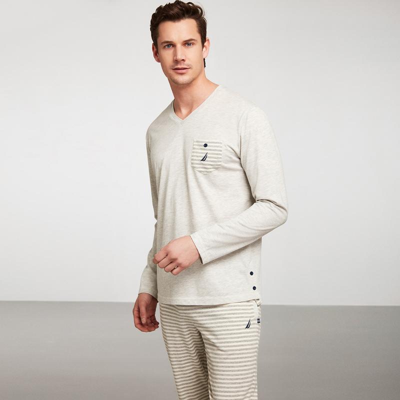 NAUTICA ERKEK GRİ PİJAMA TAKIM