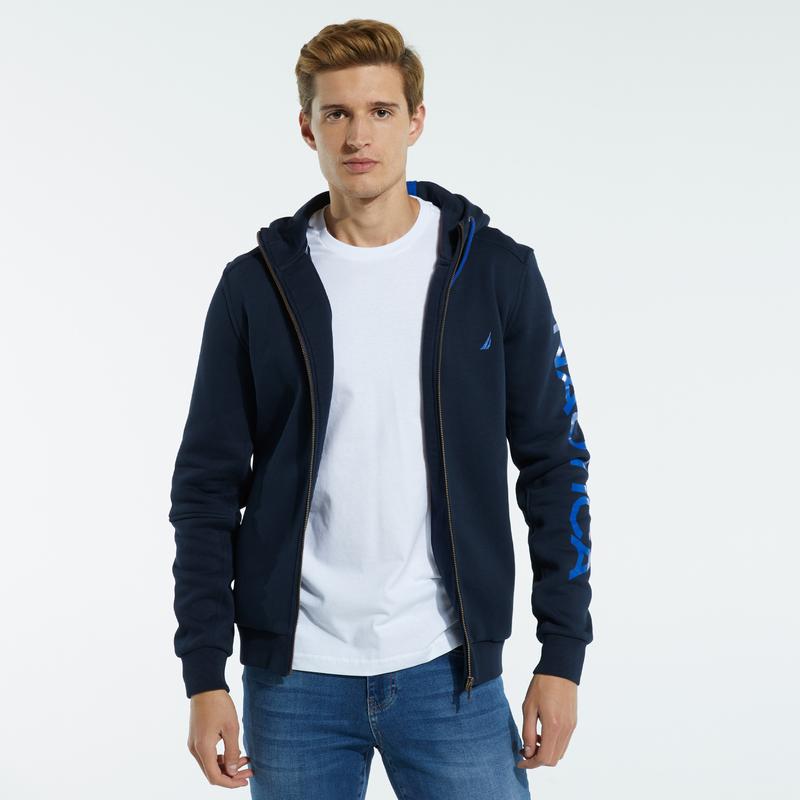 NAUTICA UZUN KOLLU DÜZ LACİVERT ERKEK SWEATSHIRT