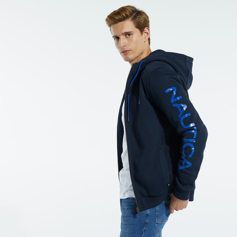 NAUTICA UZUN KOLLU DÜZ LACİVERT ERKEK SWEATSHIRT