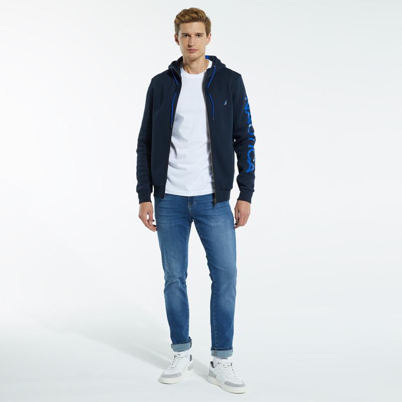 NAUTICA UZUN KOLLU DÜZ LACİVERT ERKEK SWEATSHIRT