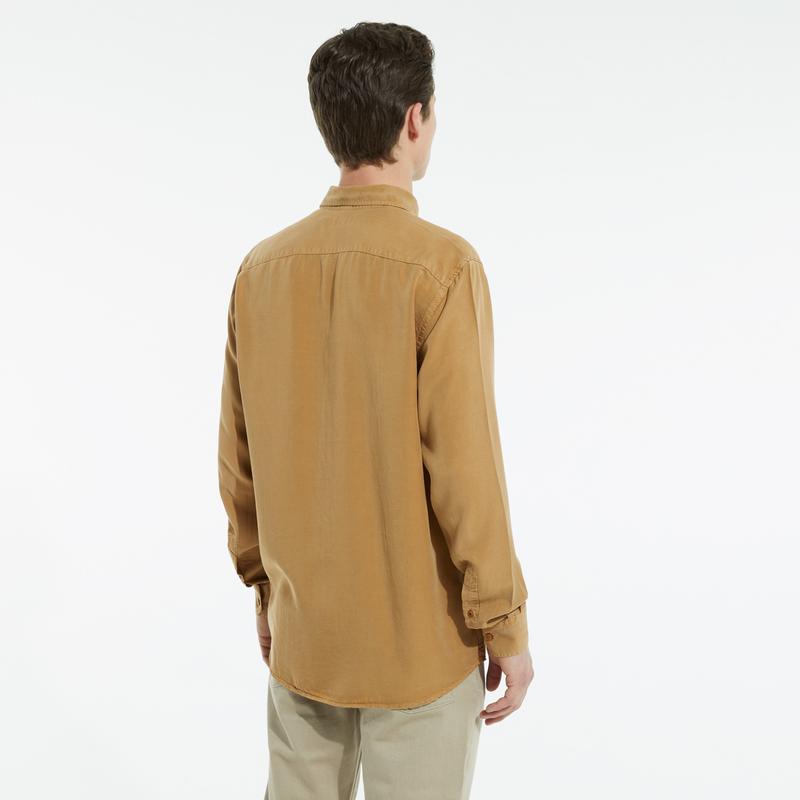 NAUTICA ERKEK KOYU SARI UZUN KOLLU CLASSIC FIT GÖMLEK
