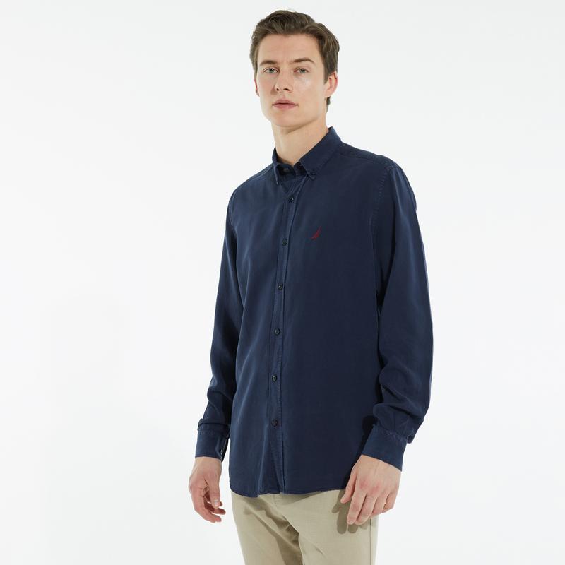 NAUTICA ERKEK LACİVERT UZUN KOLLU CLASSIC FIT GÖMLEK