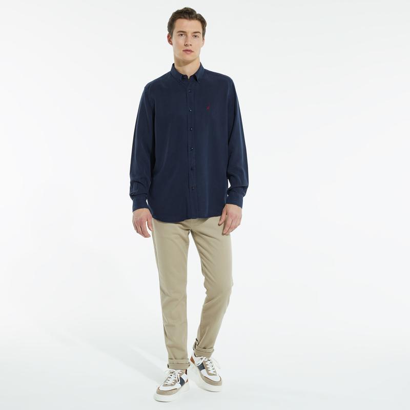 NAUTICA ERKEK LACİVERT UZUN KOLLU CLASSIC FIT GÖMLEK