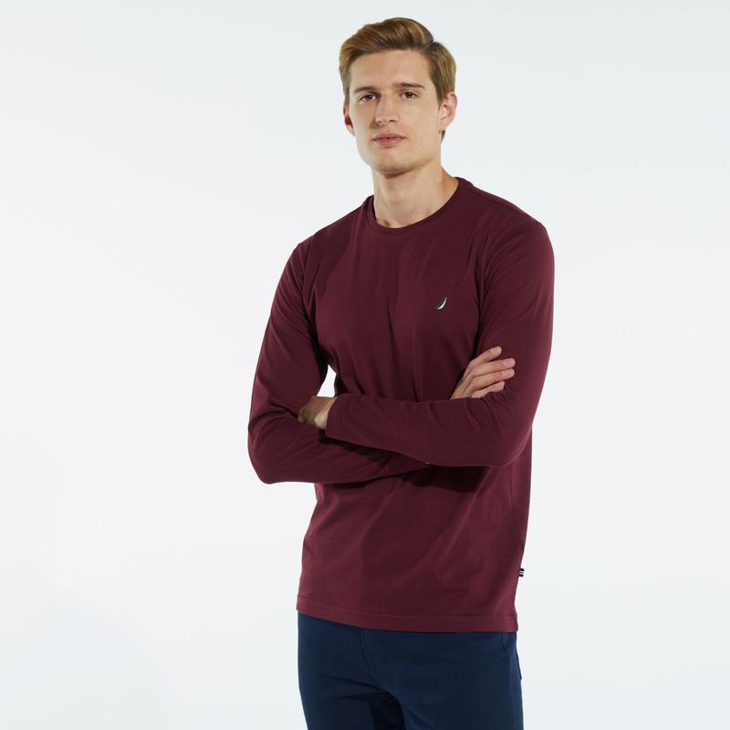 NAUTICA ERKEK BORDO UZUN KOLLU T-SHIRT