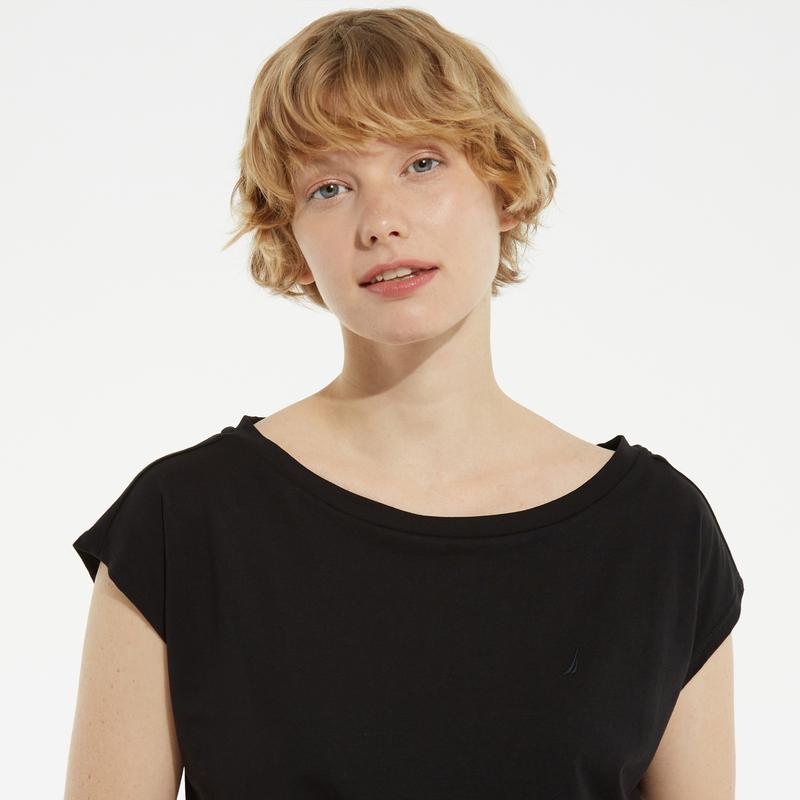 NAUTICA KADIN SİYAH KISA KOLLU T-SHIRT