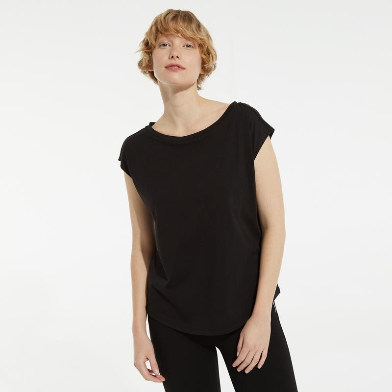 NAUTICA KADIN SİYAH KISA KOLLU T-SHIRT