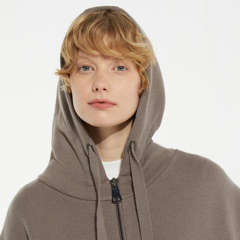 NAUTICA KADIN GRİ FERMUARLI TRİKO HIRKA