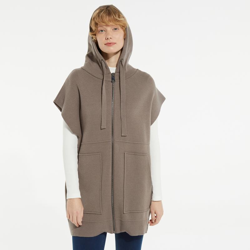 NAUTICA KADIN GRİ FERMUARLI TRİKO HIRKA