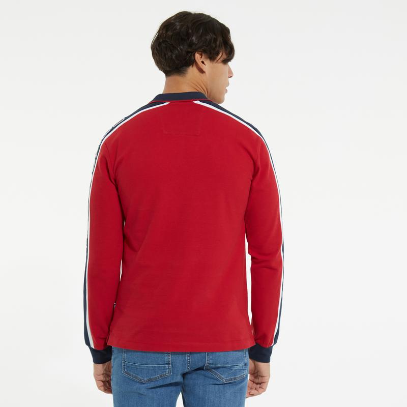 NAUTICA ERKEK KIRMIZI SLİM FİT UZUN KOLLU POLO