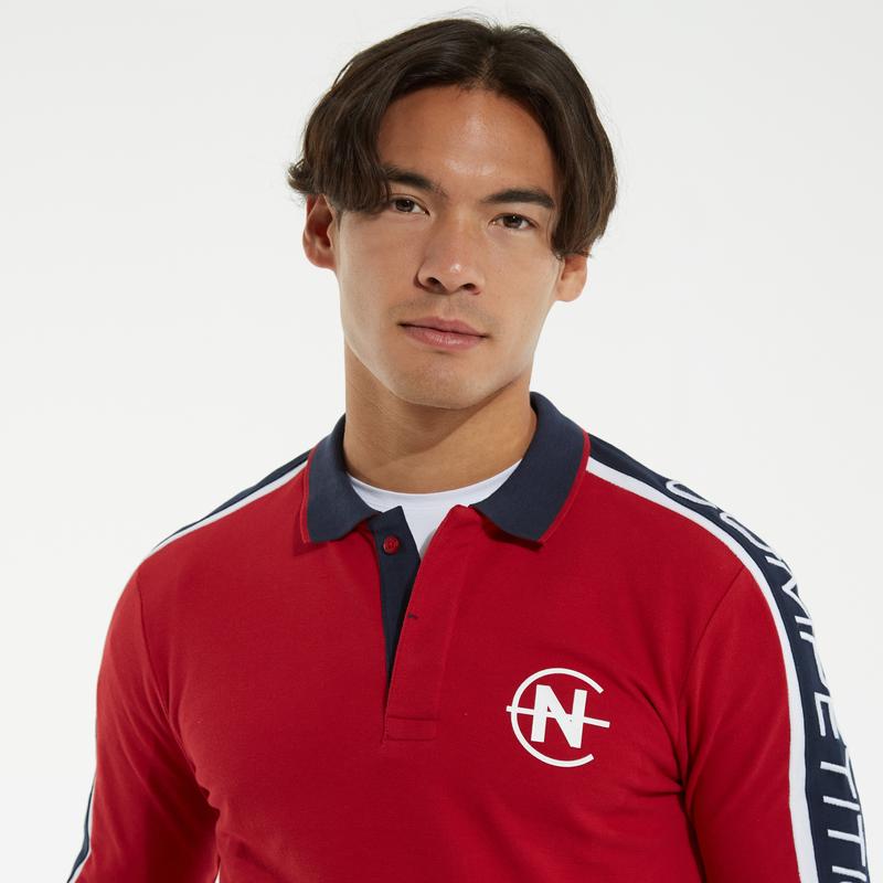 NAUTICA ERKEK KIRMIZI SLİM FİT UZUN KOLLU POLO