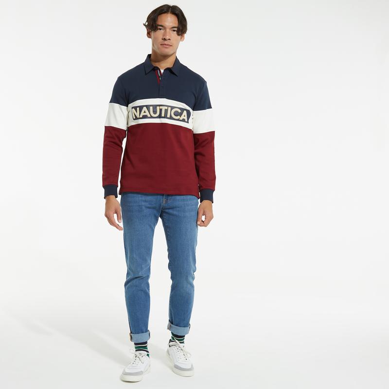 NAUTICA ERKEK LACİVERT CLASSİC FİT BLOK DESEN POLO