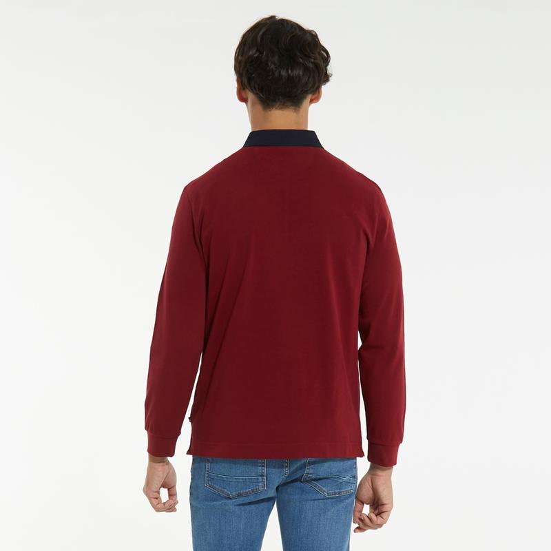NAUTICA ERKEK BORDO CLASSİC FİT UZUN KOLLU POLO