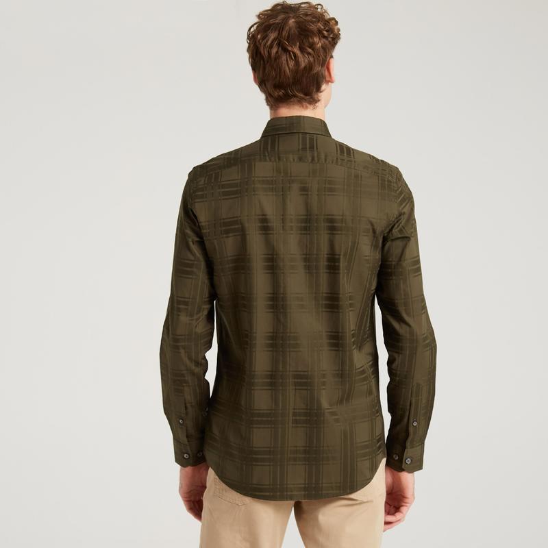 NAUTICA ERKEK YEŞİL SLIM FIT EKOSE GÖMLEK