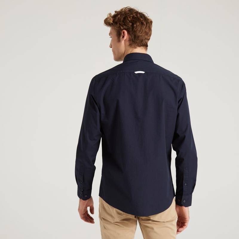 NAUTICA ERKEK LACİVERT UZUN KOLLU SLIM FIT GÖMLEK