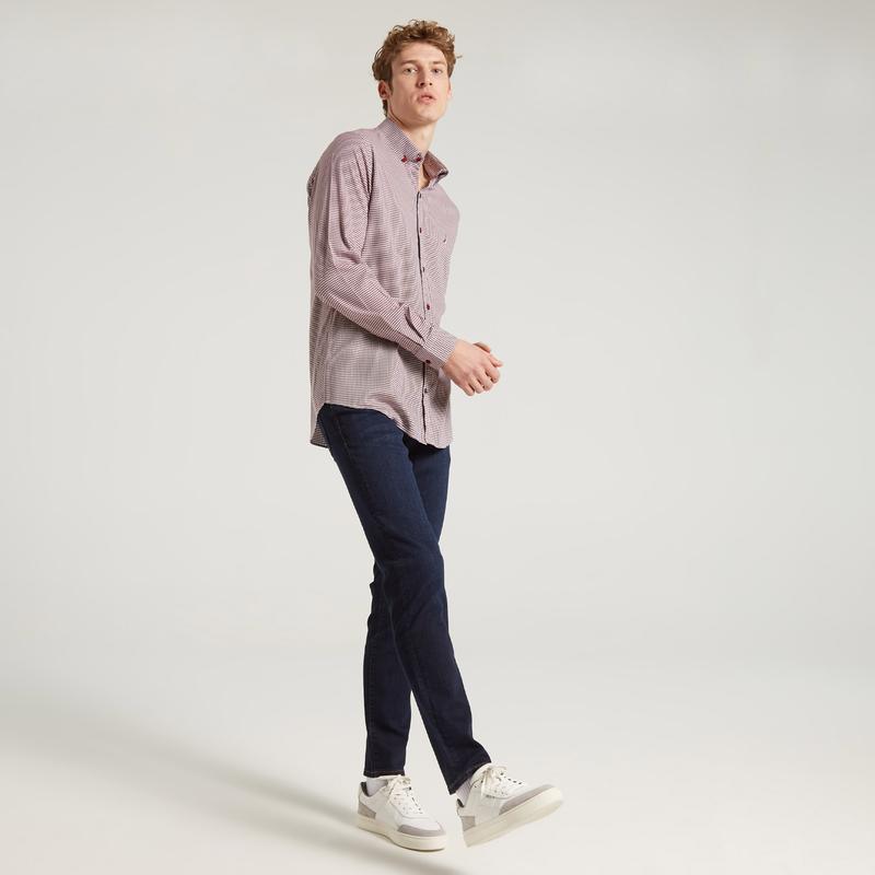 NAUTICA ERKEK BORDO UZUN KOLLU SLIM FIT GÖMLEK